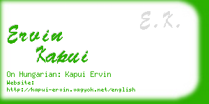 ervin kapui business card